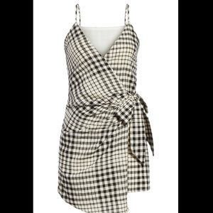 Free People Nodia Check Wrap Mini Dress